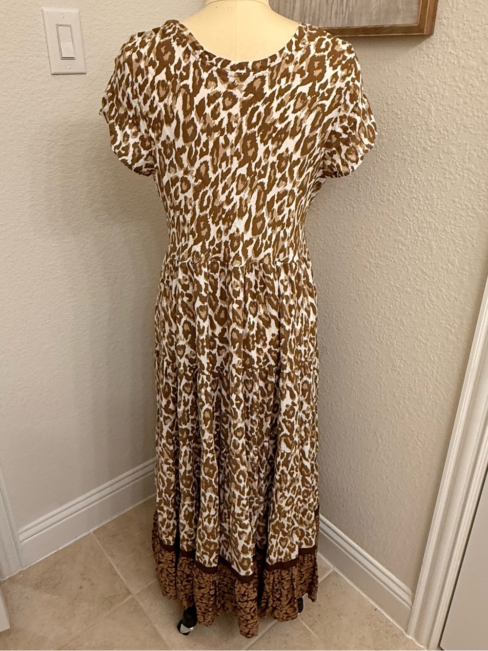 Soft Surroundings Kara Leopard-Print Midi Dress sz L - Picture 7 of 13